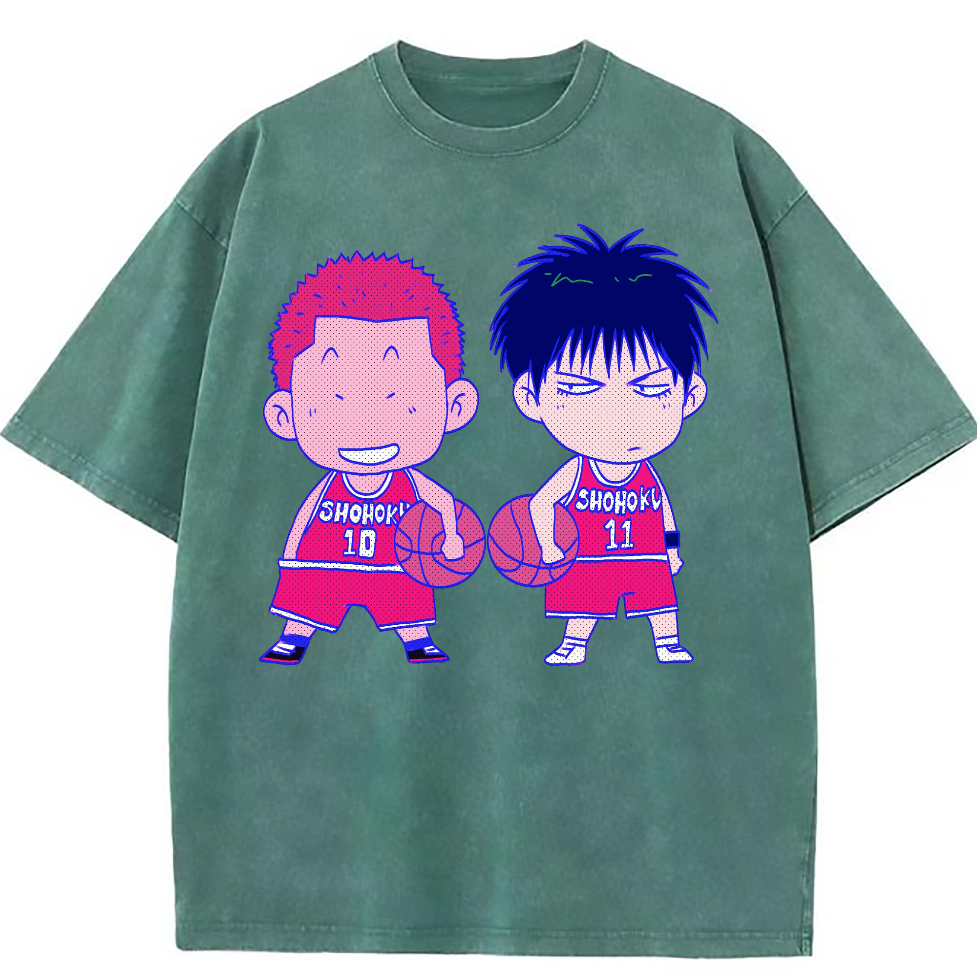 （画像用） SLAM DUNK／スラムダンク 綿100% ヴィンテージ風 半袖Tシャツ（フロントプリント）